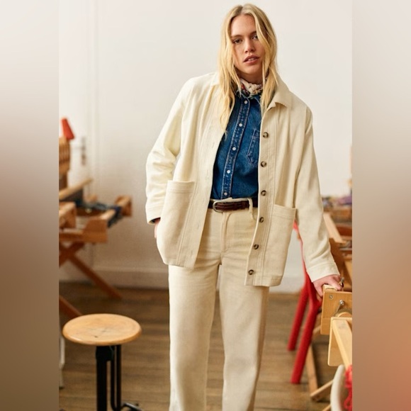 Sezane Will Cardigan Ecru 50% Wool 50% Cotton Sz XXXL - Picture 2 of 8